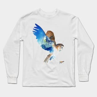 Barn Owl Forest Wings Long Sleeve T-Shirt